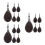 15 Pcs Freshwater Bottom Tackle Portable Weights Iron 7