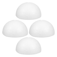 4Pcs Smooth White Foam Semicircles for Painting Crafts and Home Decor