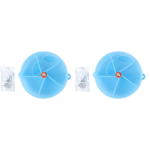 2Pcs Blue Foraging Box Parrot Toy Bird Feeder Interactive Educational 1