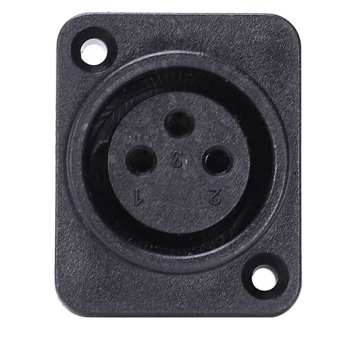 100pcs Black XLR 3pin Female Jack Panel Mount Chassis PCB Socket Connector 2