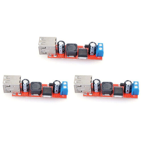 3X Dual USB 9V/12V/24V/36V to 5V Converter - 3A Step Down Power Module