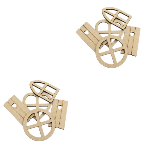 2 Pack Tiny Fairy Doors Window Decorative Wood Chips 2