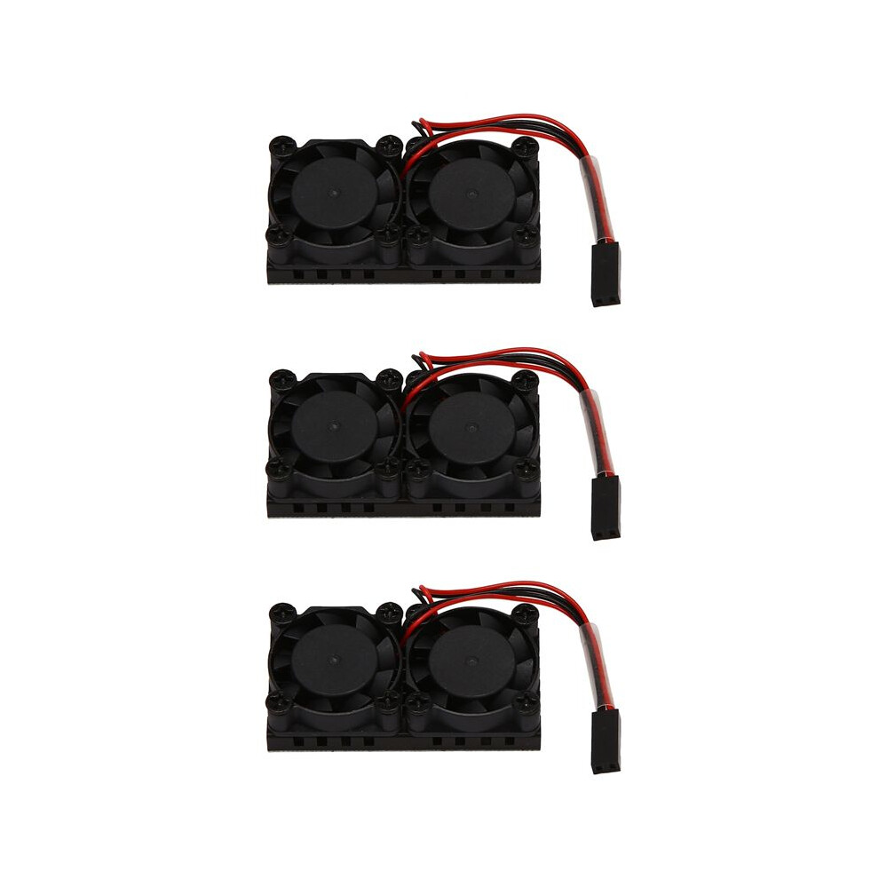 3X For Raspberry Pi 4 Model B Dual Fan With Heat Sink Double Cooling Fans Cooler For Raspberry Pi 4B/3B+ Black 6031630895197
