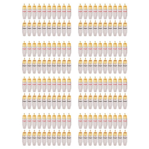 160 Pcs RCA Plug Audio Video Locking Cable Connector Gold Plated