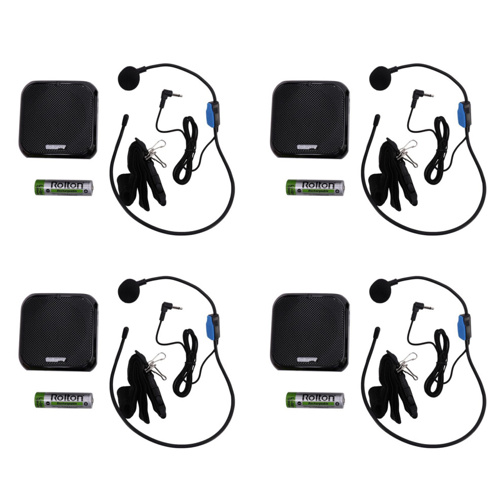 Black 4X Rolton K400 Portable Voice Amplifier Amplifier With Microphone Speaker Fm Radio Mp3 Teacher Training