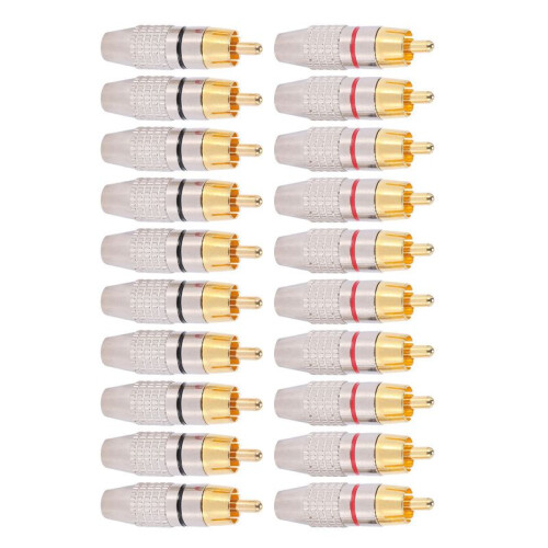 160 Pcs RCA Plug Audio Video Locking Cable Connector Gold Plated 1