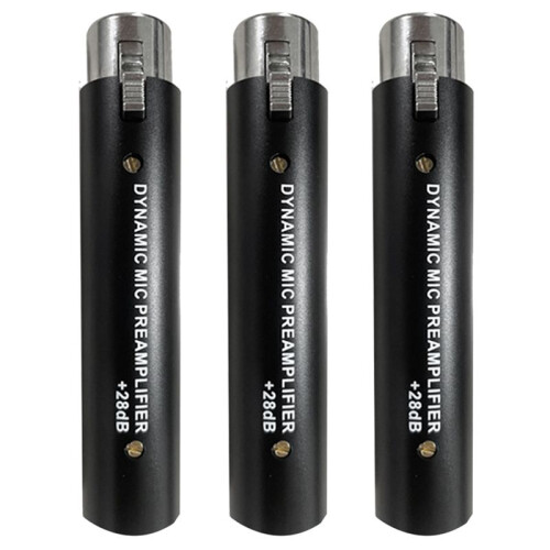 3X Preamplificatore Microfonico per DM1 Dynamic 28DB Gain Amplificatore Microfonico per Microfoni un Nastro Dinamici e Passivi
