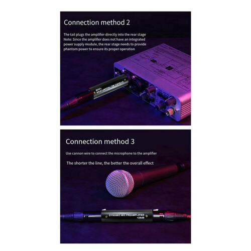 3X Preamplificatore Microfonico per DM1 Dynamic 28DB Gain Amplificatore Microfonico per Microfoni un Nastro Dinamici e Passivi 1