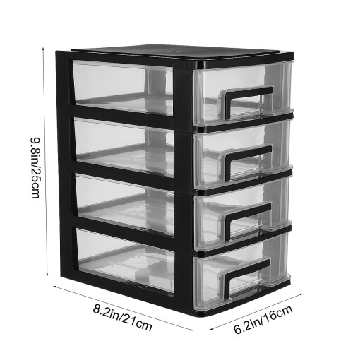 2Pcs Four-Layer Plastic Drawer Storage Cabinet Portable Organizer 1