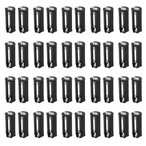 40Pcs Black Battery Holder for 3 X 1.5V AAA Batteries Flashlight Torch