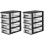 2Pcs Four-Layer Plastic Drawer Storage Cabinet Portable Organizer 4