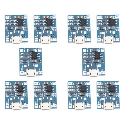 10X Micro-USB 1A Li-Ion 18650 Lithium Battery Charger Charging for TP4056 Module Board
