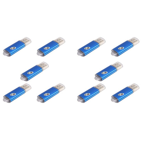 10X 2GB USB 2.0 Flash U-Disk Blau
