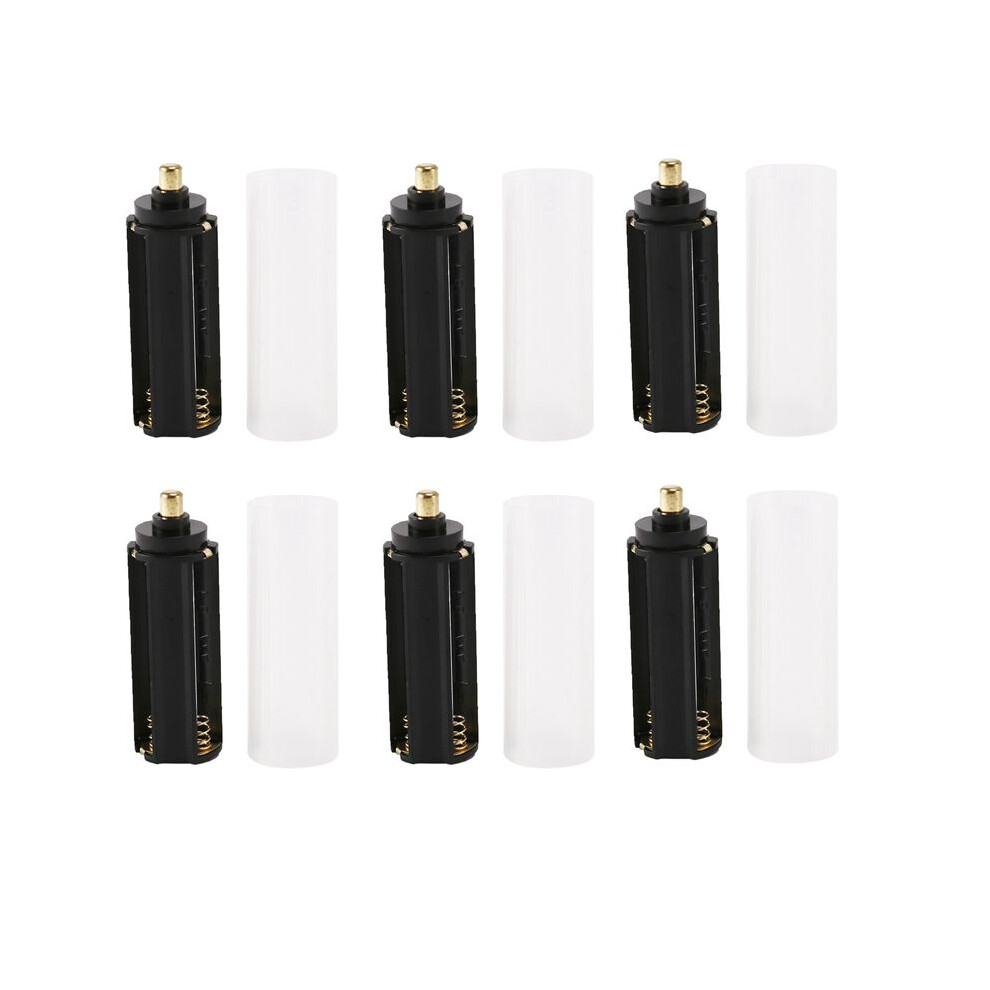 New 6Pcs 18650 Battery Tube + 6Pcs Aaa Battery Holder For Flashlight Torch Lamp 4713134034532