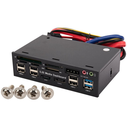2st 5,25 Tums Usb 3.0 Frontpanel PC Usb 3.0/2.0 Hub E-  Audio Multi Card Reader för Datorfodral Optiska Enheter Bay 1