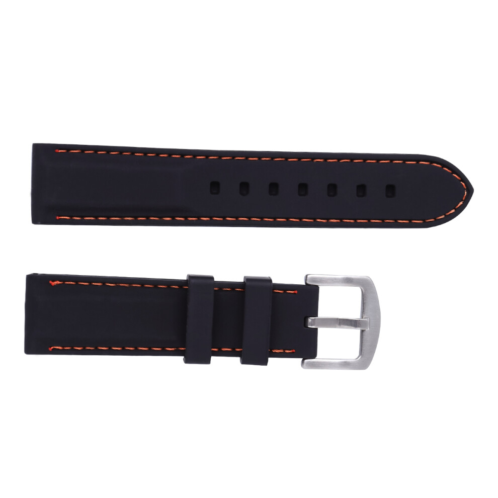 2Pcs 22Mm Watch Strap Watch Bands Silicone Watch Straps Black 3592249035648