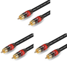 3X FSU Digital Audio Cinch Kabel Premium Stereo Cinch zu Cinch Koaxial SPDIF Kabel Stecker Lautsprecher Hifi Subwoofer Kabel AV 0.5M