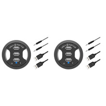 2X USB Hub USB 2.0 Desktop Grommet USB 2.0 Hub Audio Desk Mount Adapter 3 Port Mount in Desk Multi USB 2.0