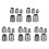 5 Pack Round Wedge Set Steel Wedges Handle Rotary Tool Work Silver 1