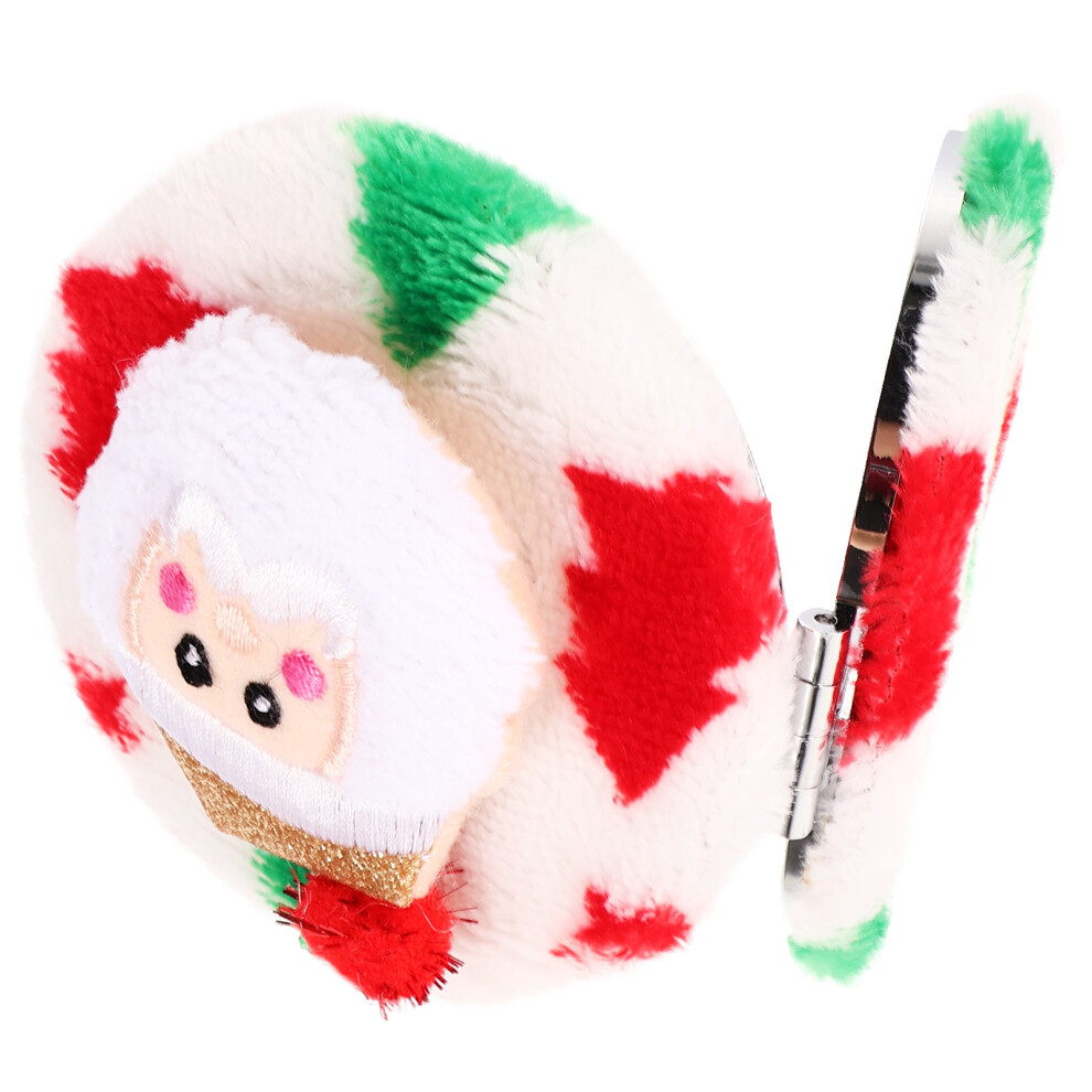 Vaguelly Light 2Pcs Plush Round Compact Mirror For Makeup