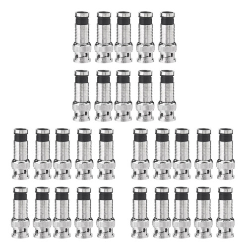 30 Pcs BNC Compression Connector for Coax RG59 Cable CCTV Cameras