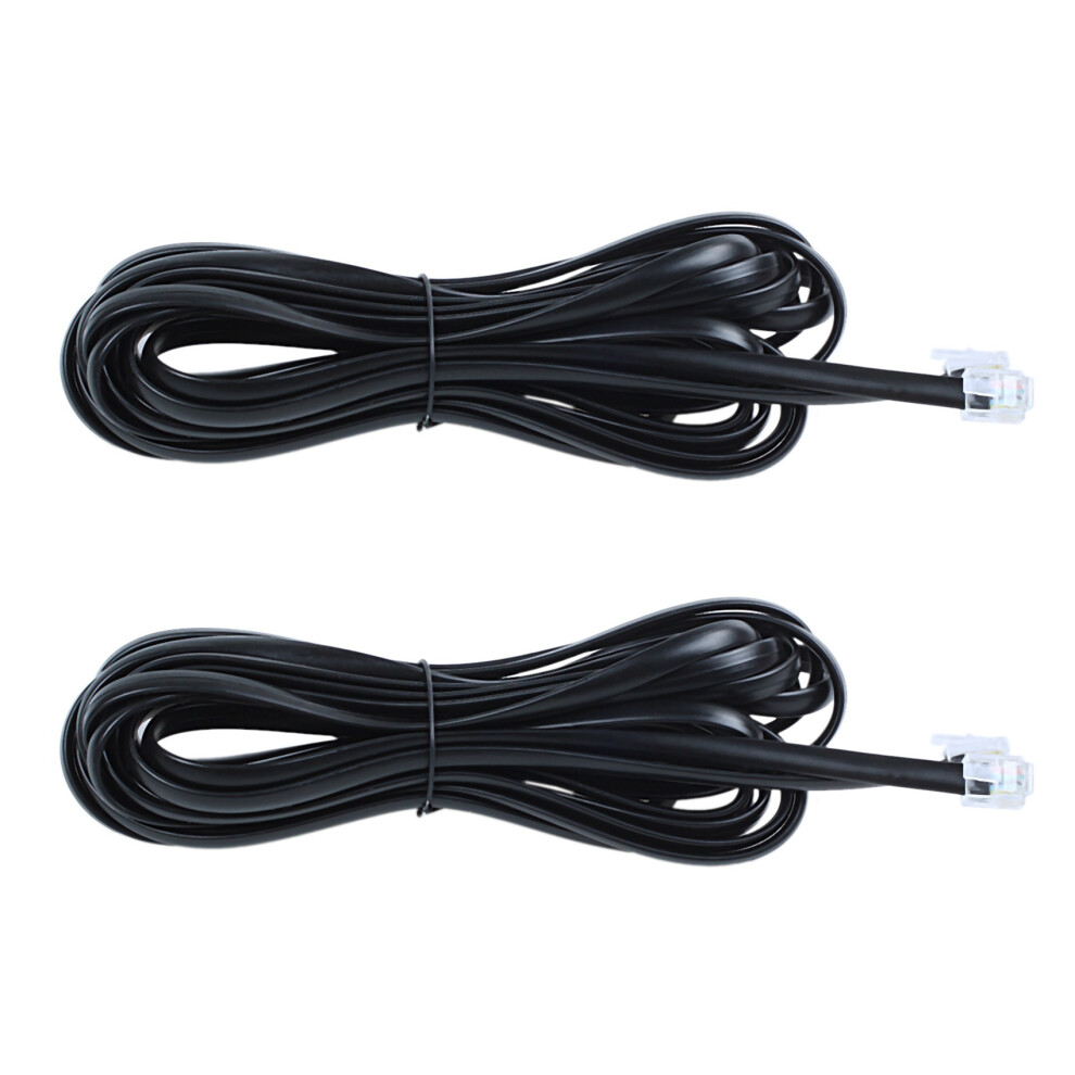 Photos - Cable (video, audio, USB) 2X 6P6C RJ11 Telephone Extension Fax Modem Cable 5M Length Black