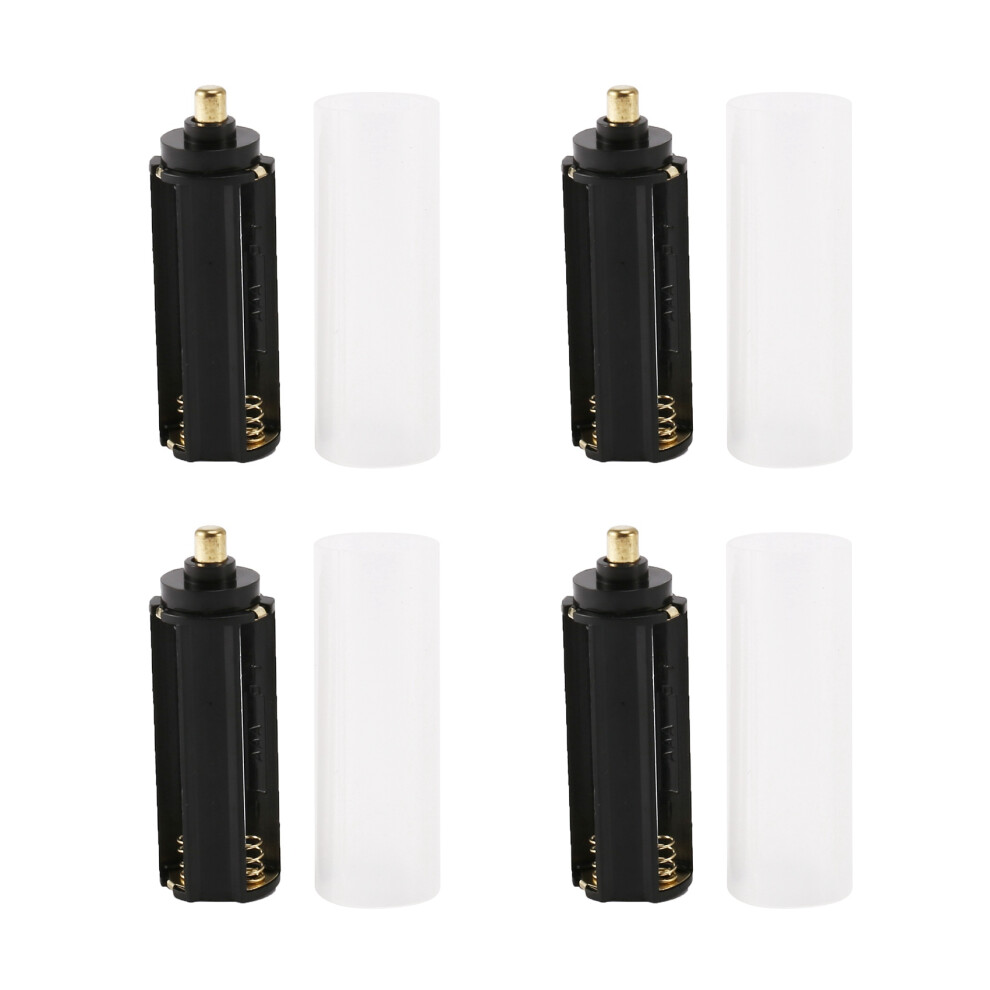 New 4Pcs 18650 Battery Tube + 4Pcs Aaa Battery Holder For Flashlight Torch Lamp 6131032312541