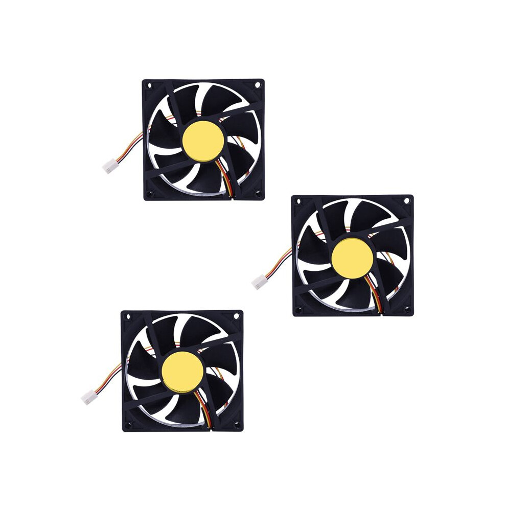 3X 3 Pin 90Mm 25Mm Cooler Fan Heatsink Cooling Radiator For Computer Pc Cpu 12V 4712807516740