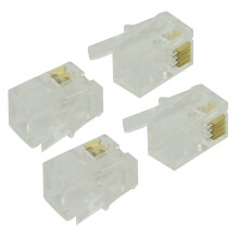 RJ9 4P4C Klinkenstecker 100 Stück, Transparent