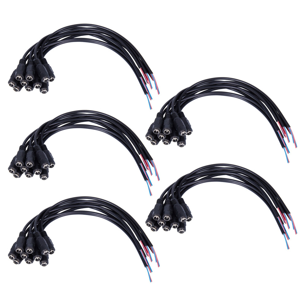 50Pcs 12V Power Plug Female Jack Plug Connector Cable 5.5X2.1mm With Cord Cable 15Cm For Cctv Led Strip Light 6132295088402