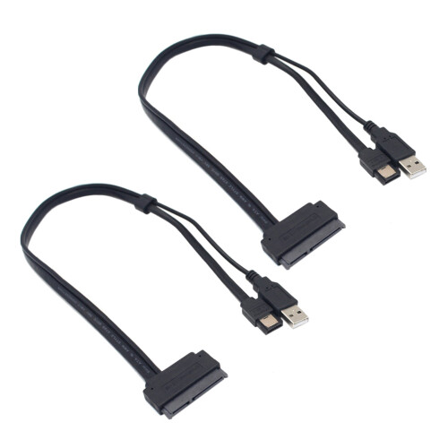 2X 2.5 Inch Hard Disk Drive  22Pin to ESATA Data USB Powered Cable Adapter for Optimized for SSD, Support UASP