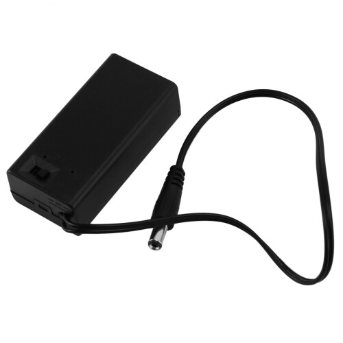 2X  9V PP3 Battery Holder Box Case Wire Lead /OFF  Cover + 2.1mm Plug 2