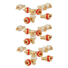 24 x CMC Gold Plated RCA Phono CHASSIS SOCKETS Female Professional AMP HIFI RCA Socket Gold Plated Lotus Female