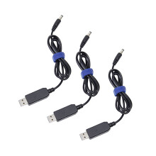 3X USB to Convert Cable 5V to 12V Voltage Step- Cable 5.5X2.1mm Male 1M New