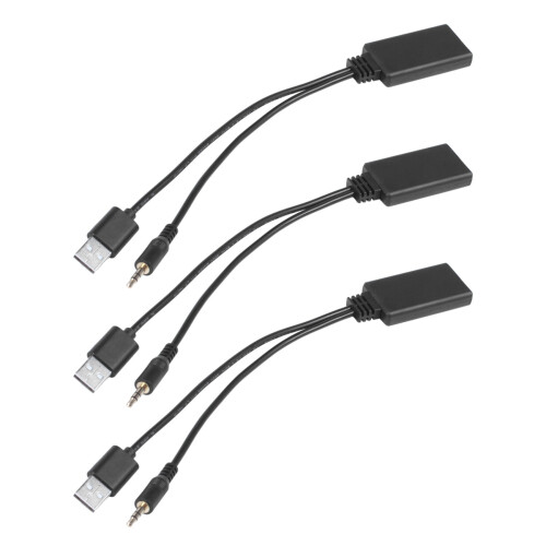 3X Car Wireless  Module Music Adapter Auxiliary Receiver Aux Audio USB 3.5mm Socket for  E90 E91 E92 E93