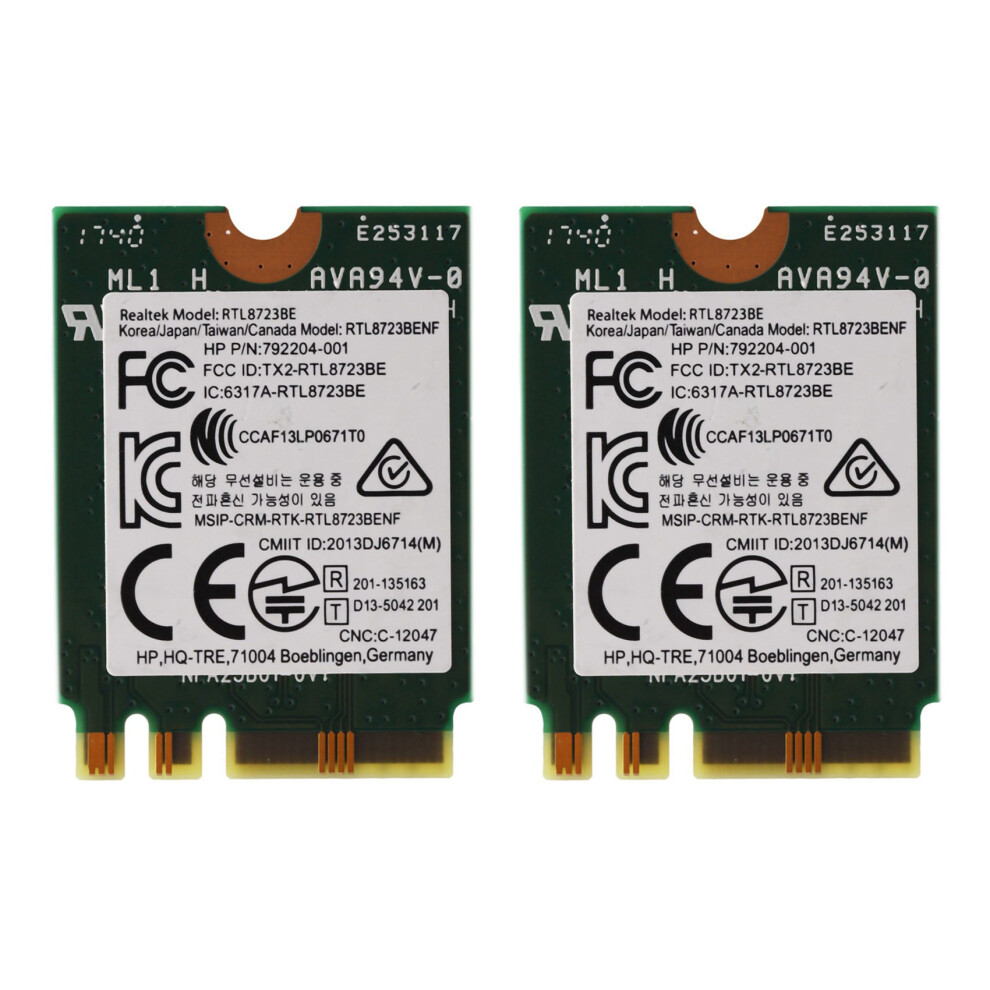 2X Wireless Adapter For Realtek Rtl8723be 802.11N Wifi Card 4.0 Ngff Card Sps 843338-001 300Mbps 4711312416392