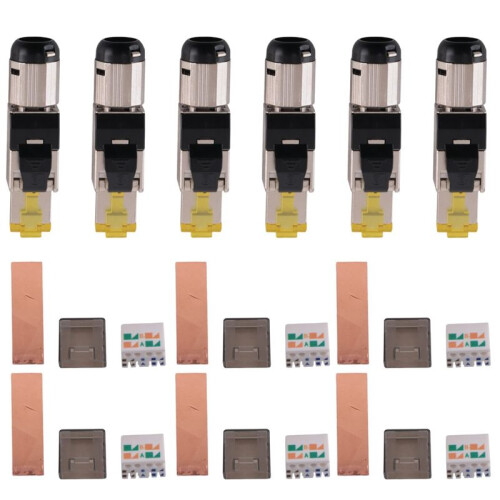 12-Pack Tool Free Shielded RJ45 Cat 8, Cat8 Field Termination Plug, Cat8 Connector, Cat8 Plug 2
