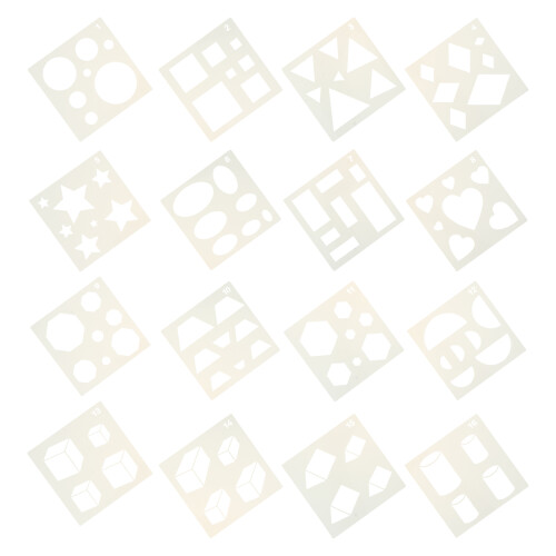 32 Pcs Primary Shape Template Geometric Tracing Helper