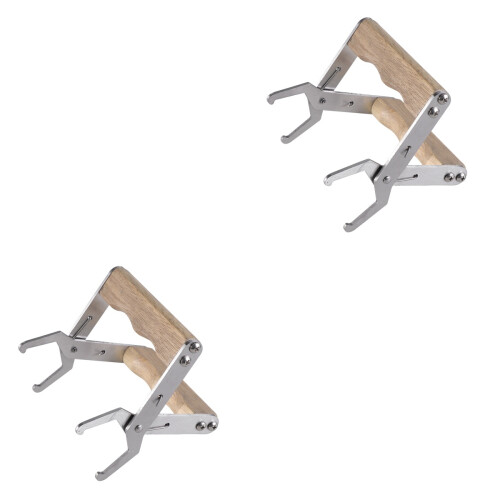 2Pcs Wood Handle Beekeeping Frame Holder Lifter Clamp Tool 2