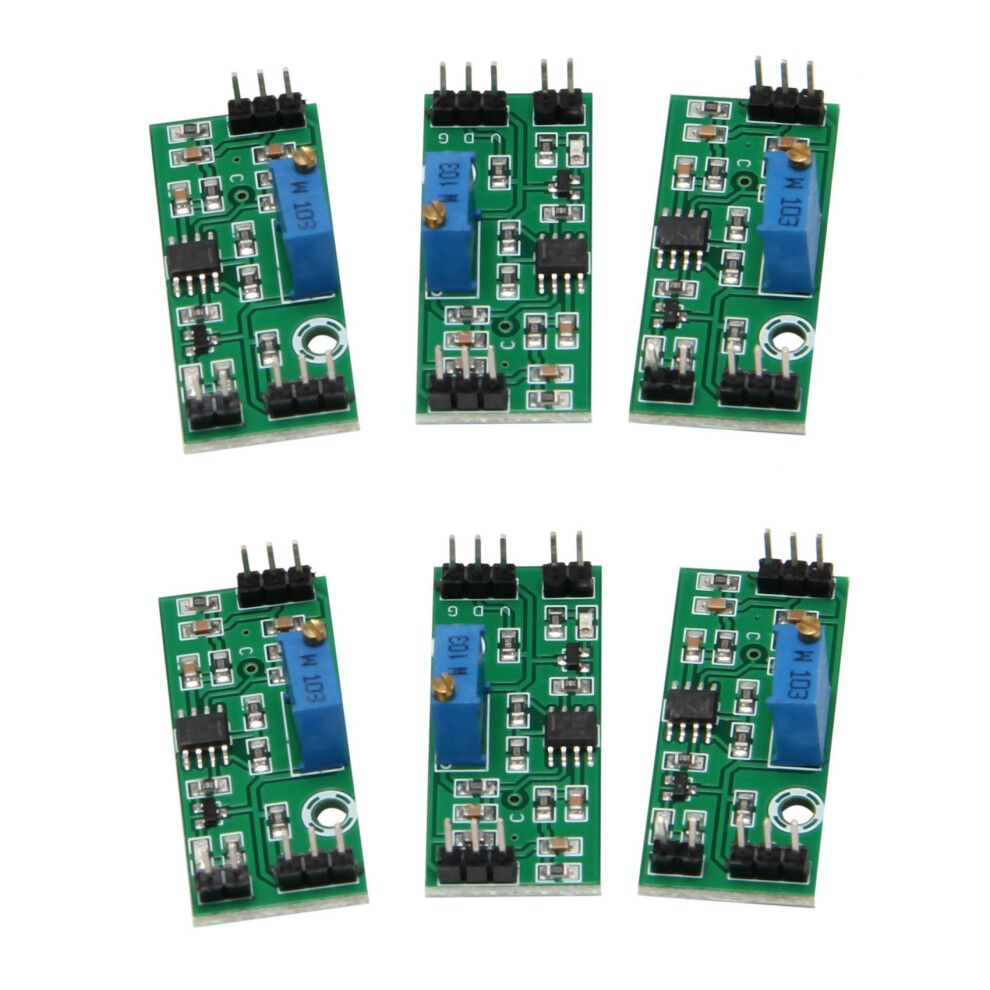 6Pcs Lm393 3.5-24V Voltage Comparator Module With Led Indicator High Level Output Analog Comparator Control 6034035816828