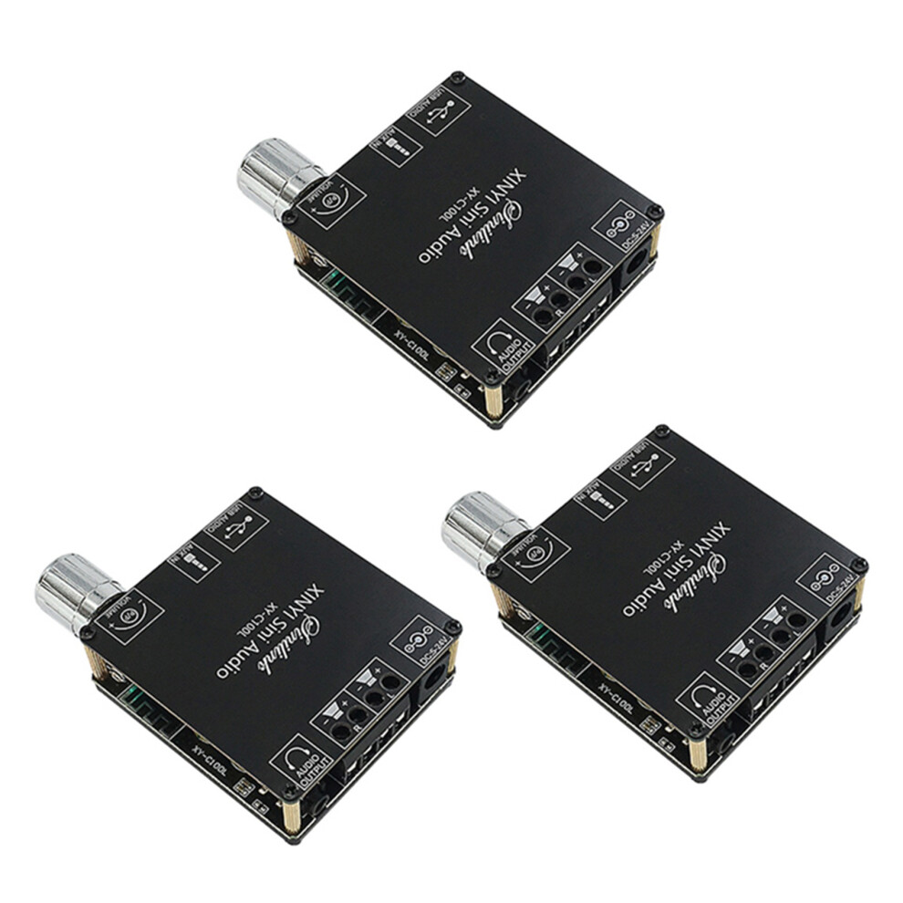 3X Xy-C100l Hifi 100Wx2 5.0 High Power Digital Stereo Amplifier Board Aux Usb Amp Amplificador Home Theater 4714217935500