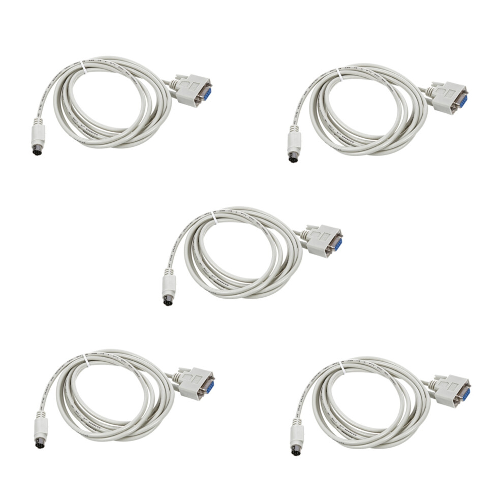 5X Db9p To 8P Din Rs232 Download Cable 8.2 Ft For Plc Dvp-Eh White 4713919521615