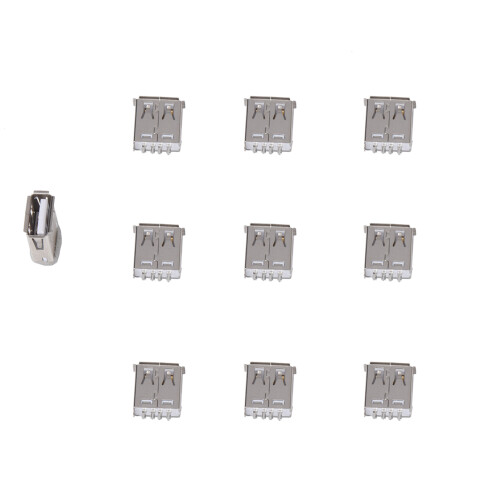 20 Pcs Straight Solder Type USB A Female Plug Jack Connector 1