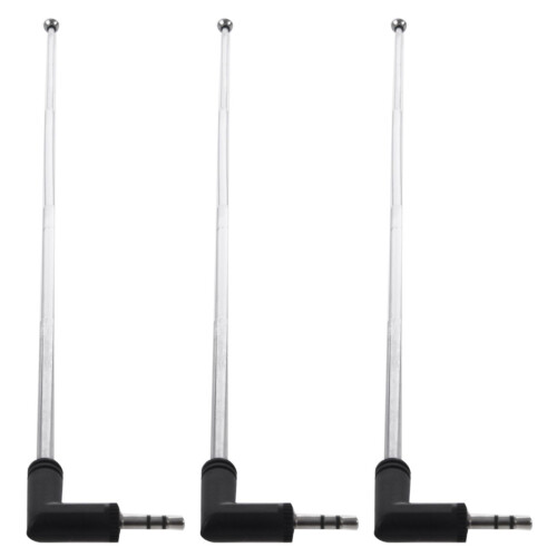 3pcs 22.5cm 4 Section Telescoping AM FM Radio Antenna 3.5mm Plug