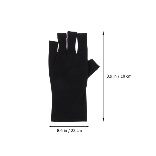 2Pcs Nail Gloves UV Shield Gel Manicure Fingerless Protector 1