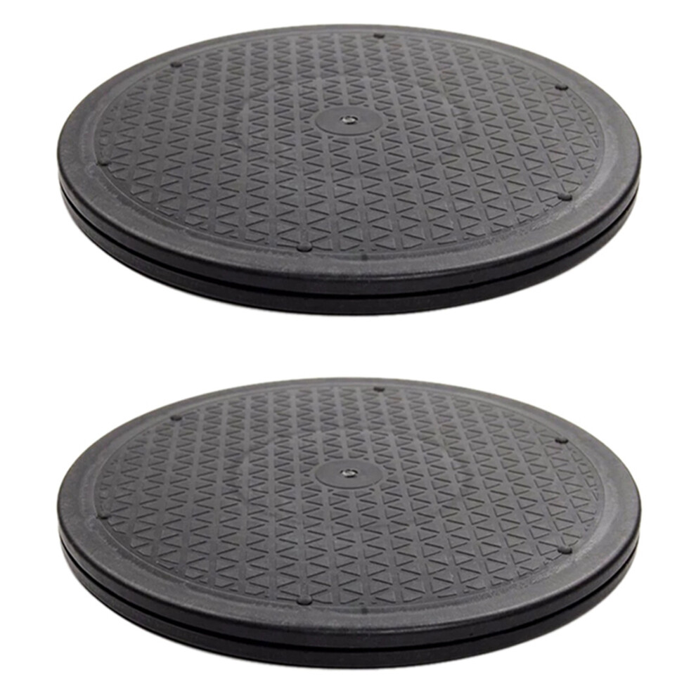 2X 12 Inch Heavy Duty Rotating Swivel Steel Bearings Stand For Monitor Tv Turntable Rotating Trays Round Shape Black 4713062681464