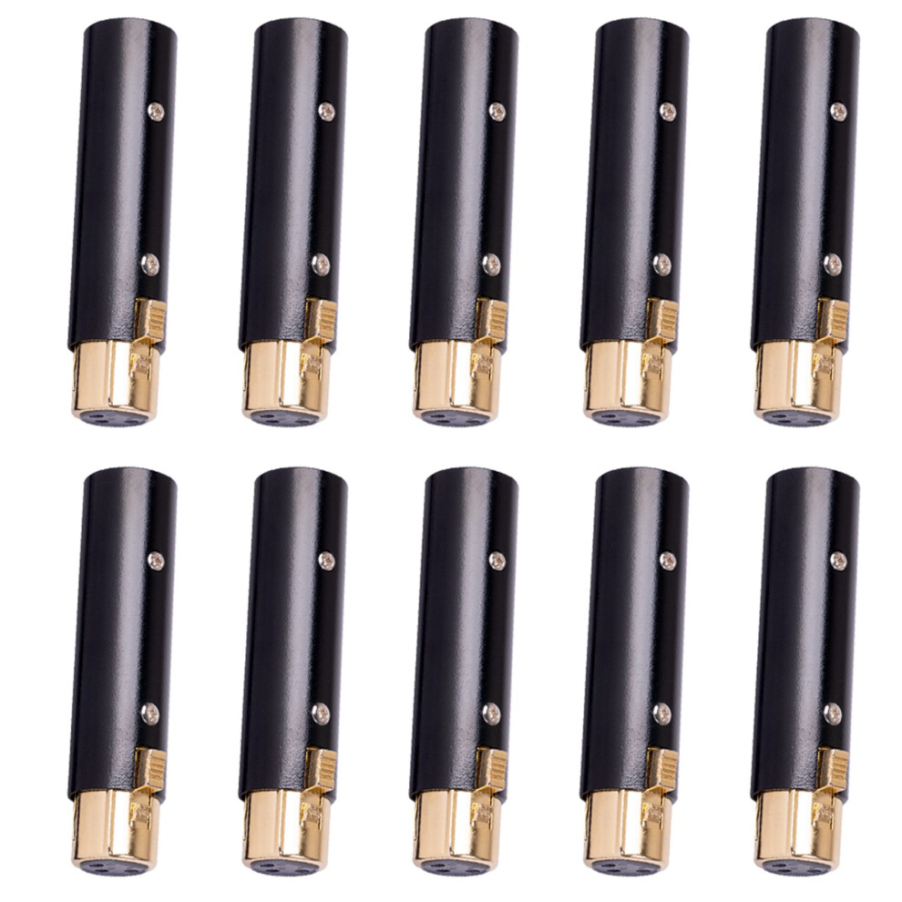 10X Xlr 3 Pin Female To Xlr 3 Pin Male Adaptor,Audio Interfaces,For Stereo Microphone Cable 6031508915750