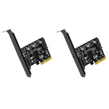 2X Tarjeta PCIE USB Type C PCI-Express 4X Una USB 3.2 Gen 2X2 (20Gbps) Chipset ASM3242 para Windows 8/10/Linux