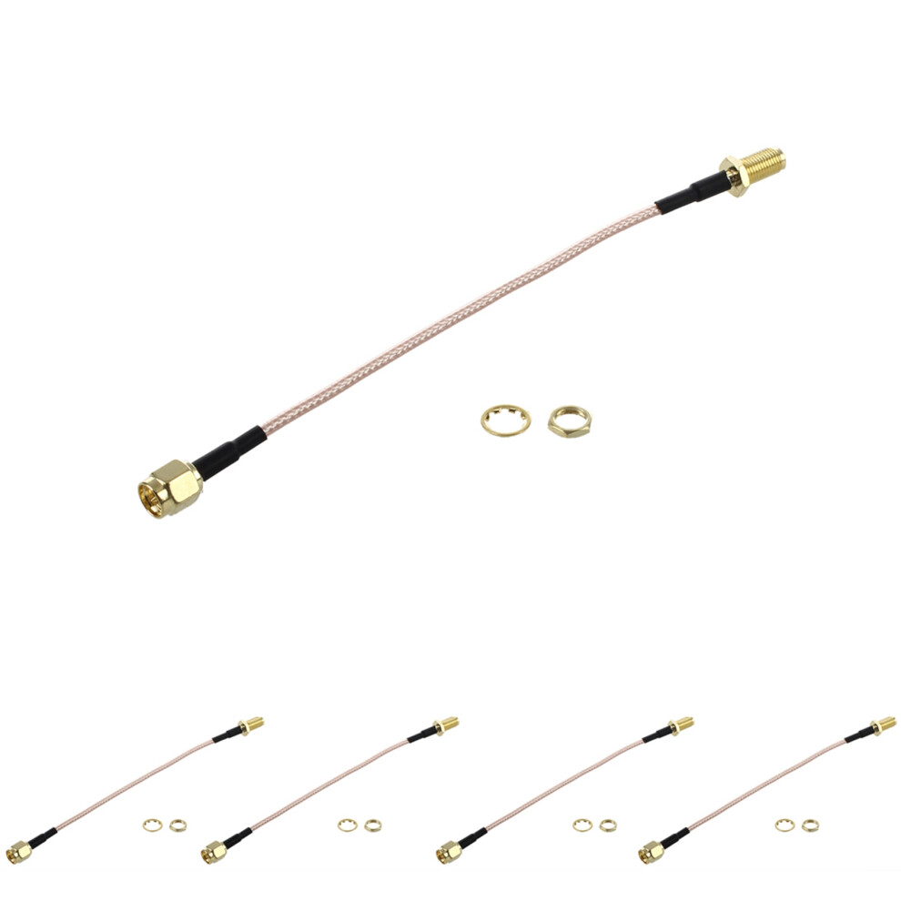 5X Sma Male To Sma Female Nut Bulkhead Crimp Rg316 Coax Cable Jumper Pigtail 15Cm 6034143926655
