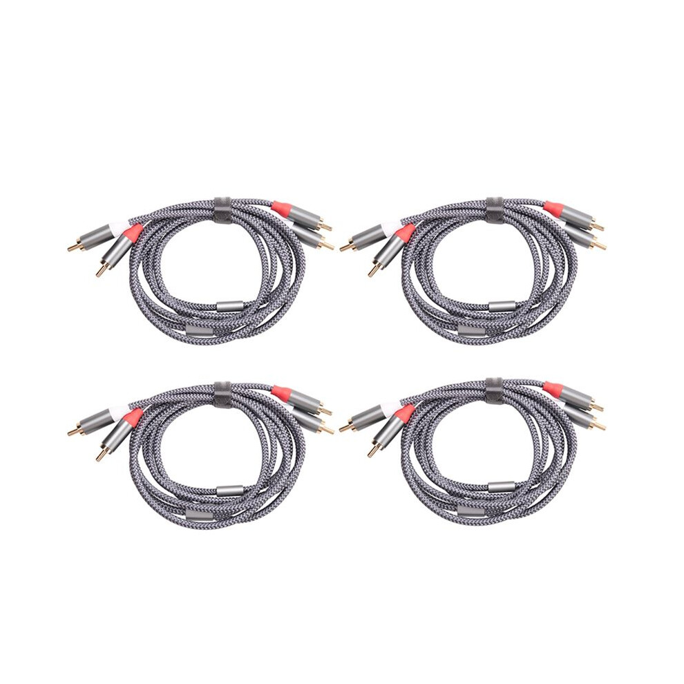 4X Rca Stereo Cable, [6Ft/1.8M, Dual Shielded -Plated] 2Rca Male To 2Rca Male Stereo Audio Cable For Home Theater Gold 6031033269120